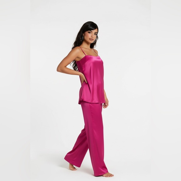 Victorias Secret silk Pink Camisole Pant Set Large - Picture 2 of 7